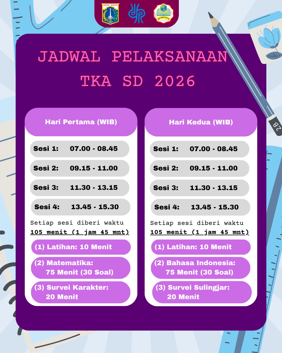 Jadwal Pelaksanaan TKA Sekolah Dasar 2026